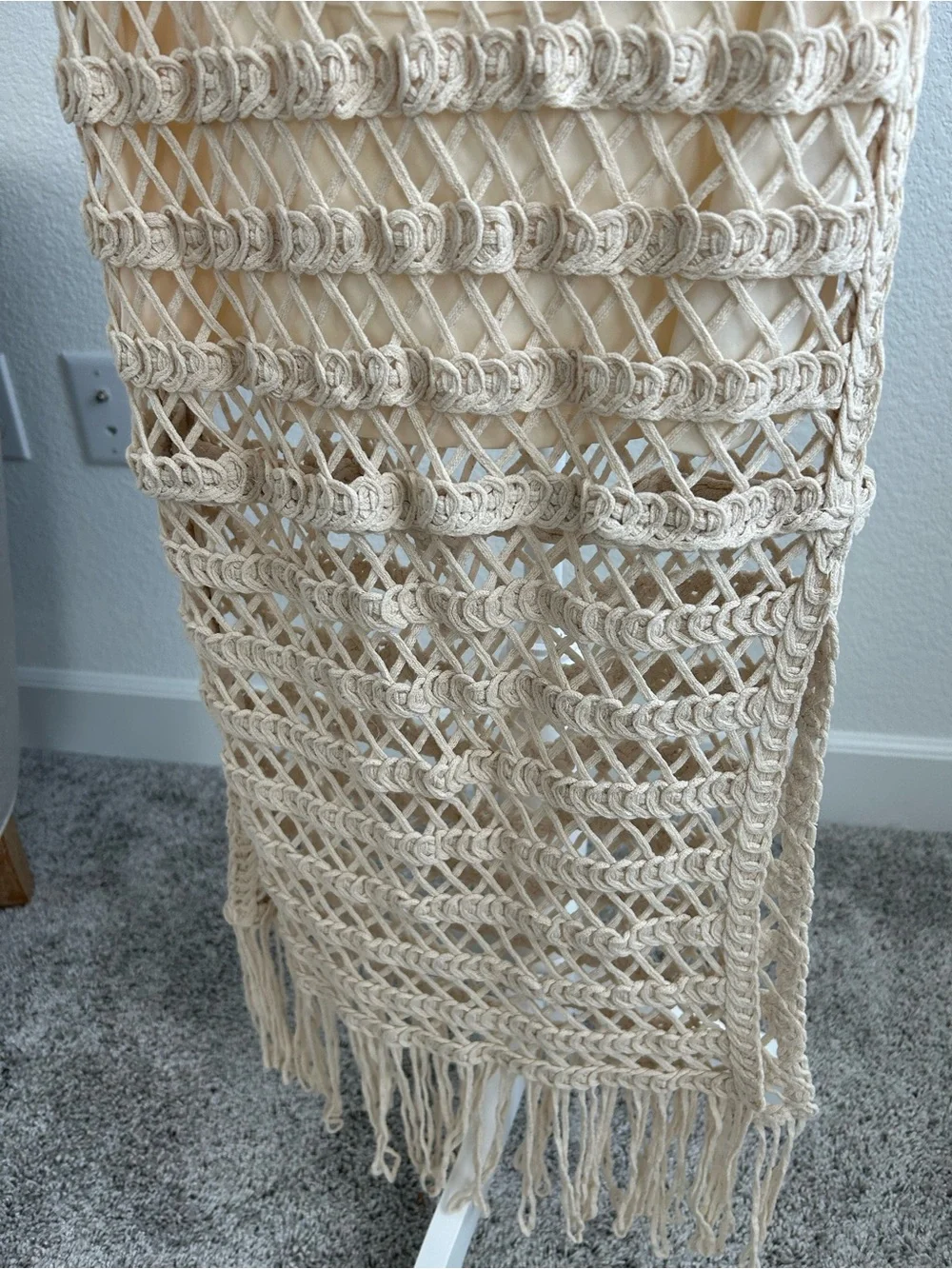 H&M Cream Crochet Maxi Swim Cover-Up Dress